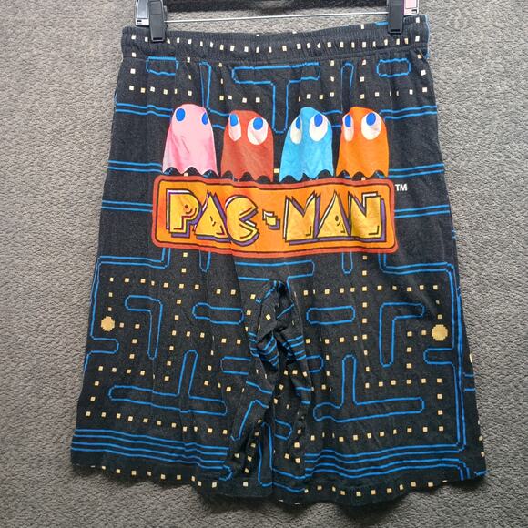 Pac-Man Arcade Graphic Sleep Shorts Cotton Pajama Pants Retro Gamer - Picture 2 of 9